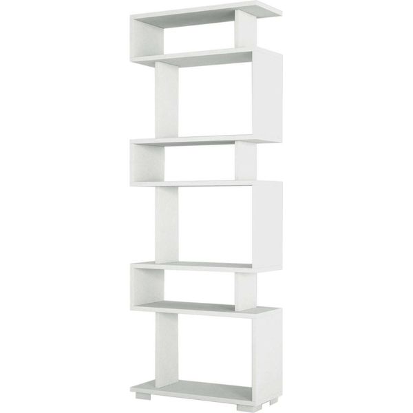 Dmora Libreria Doralice 19.5X60X165H Cm Bianco, 5 Ripiani Portata Ripiani 10-image