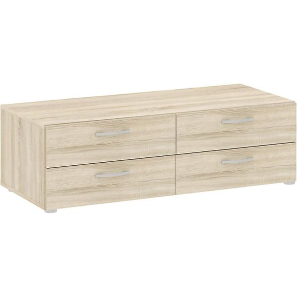 Dmora Cassettiera Gignod 51.9X110.7X35H Cm Marrone Rovere, 4 Cassetti Apertura Scorrevole-image