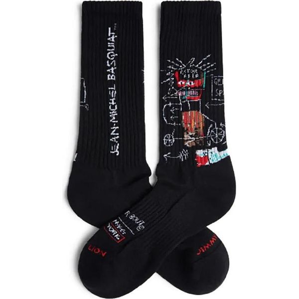 Jimmy Lion Athletic Basquiat Gem Spa Crew Socks Nero Eu 41-46 Uomo,Donna Nero Eu 41-46-image