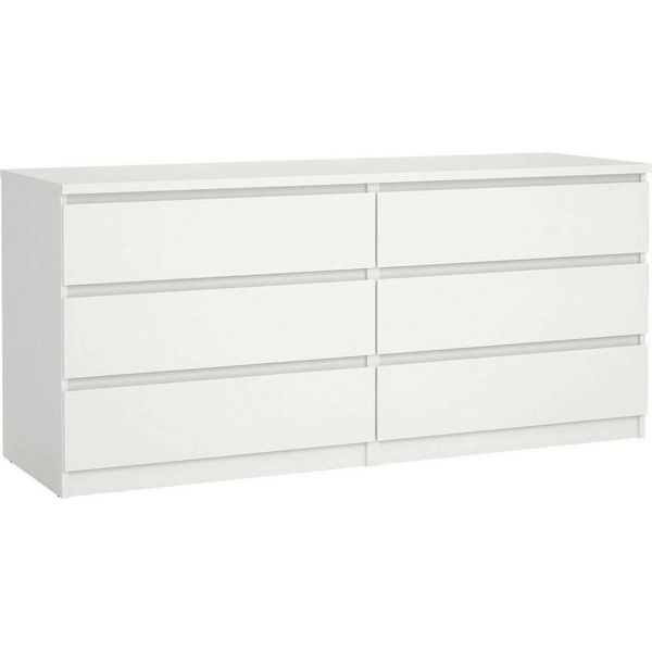 Dmora Credenza Abacadabra 50X153.8X70.1H Cm Bianco, 6 Cassetti Apertura Scorrevole-image