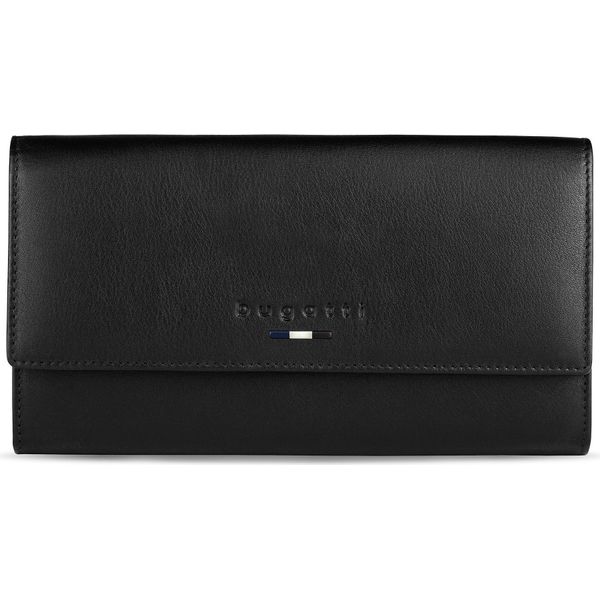 Bugatti Portafoglio Romeo Ladies Long Wallet With Flap Black Nero-image