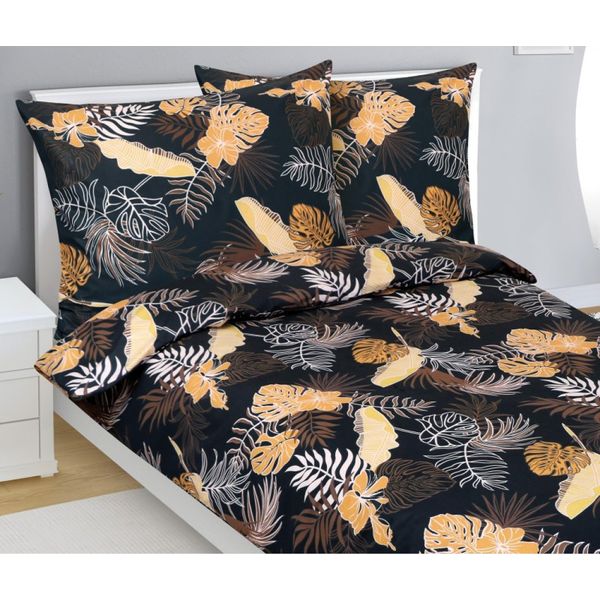 Biancheria Da Letto In Cotone - Grigio Scuro, Arancione - 140X200, 70X90-image