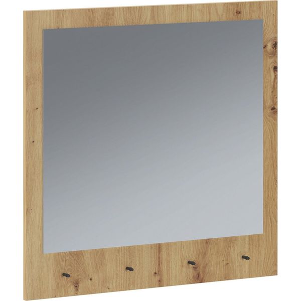 Dmora Specchio Cherasco 78X76H Cm Marrone Rovere Nodi, Forma Rettangolare Tipologia Da Appendere-image