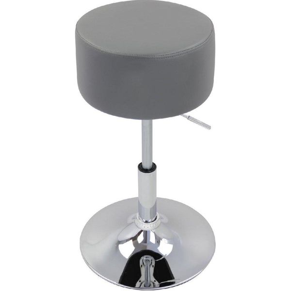Sgabello Rotondo - Grigio - Ergonomico - Con Schienale - Regolabile - Altezza Seduta 52-67Cm - 1 Pezzo-image