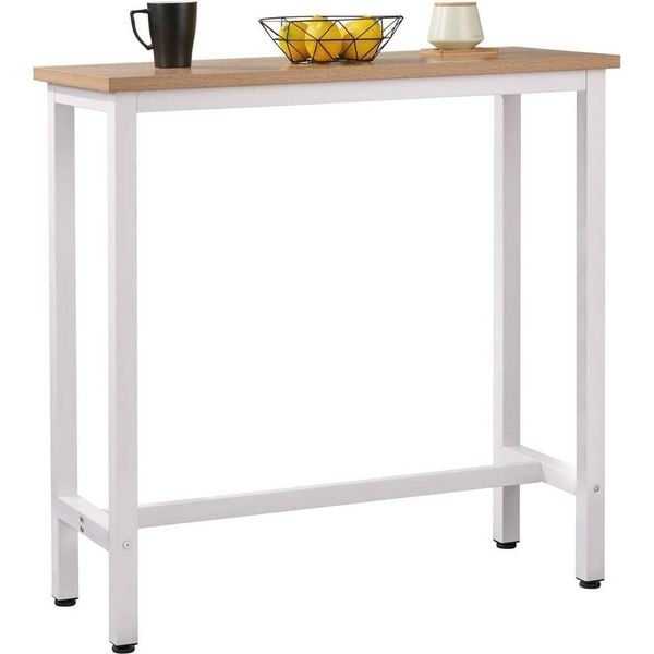 Happyment Tavolo Da Bar Gervio - Marrone - Interno - Rettangolare - Legno - Metallo - 100X40X100Cm-image