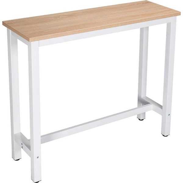 Tavolo Da Bar Happyment Dublin - Rovere - Per Uso Interno - Cucina - Legno E Metallo - Rettangolare - 120X40X100Cm-image