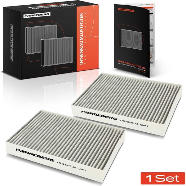 Frankberg 2X Filtro Aria Cabina A Carboni Attivi Per Nissan Qashqai 2 Renault Espace ScéNic Mercedes Citan-image