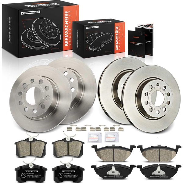 Frankberg 4X Dischi Freno 8X Pastiglie Freno Asse Anteriore Asse Posteriore Per Audi A3 Seat Altea Xl Leon Toledo Iii Skoda Octavia Ii Combi-image