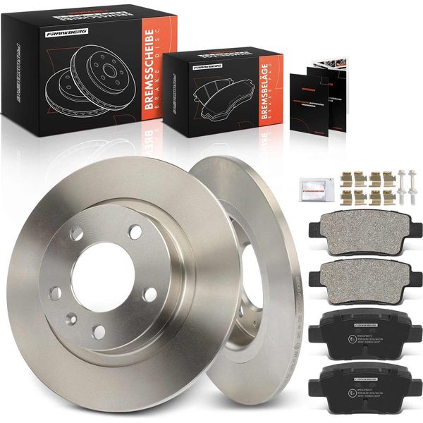 Frankberg 2X Dischi Freno 4X Pastiglie Freno Asse Posteriore Per Opel Corsa D S07 1.4L 1.6L 1.7L 2006-2014-image