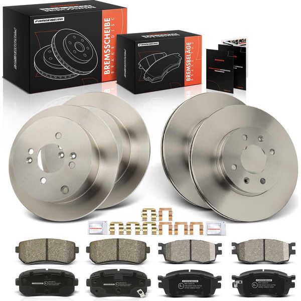 Frankberg 4X Dischi Freno 8X Pastiglie Freno Asse Anteriore Asse Posteriore Per Hyundai Accent Iii Mc I20 Pb Pbt Kia Rio Ii Jb-image