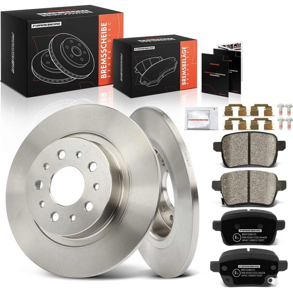 Frankberg 2X Dischi Freno 4X Pastiglie Freno Asse Posteriore Per Fiat 500L Tipo Estate Tipo Opel Adam Corsa E-image