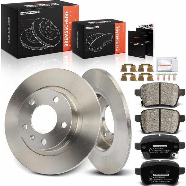 Frankberg 2X Dischi Freno 4X Pastiglie Freno Asse Posteriore Per Opel Adam M13 Corsa E X15-image