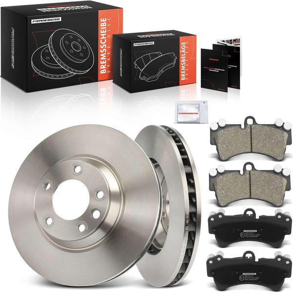 Frankberg 2X Dischi Freno 4X Pastiglie Freno Asse Anteriore Per Vw Touareg Audi Q7 4LB 7L6 7L7 7LA 3.0L 5.9L 2.5L 4.9L 6.0L-image