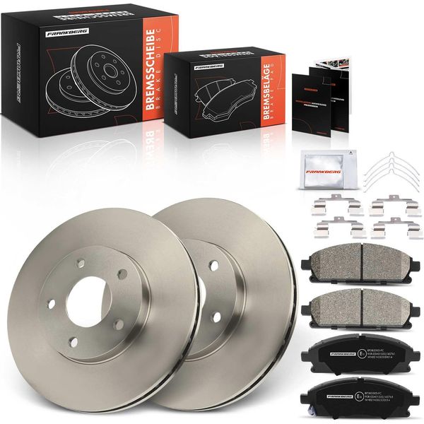 Frankberg 2X Dischi Freno 4X Pastiglie Freno Asse Anteriore Per Nissan X-Trail T30 2.0L 2.2L 2.5L 2001-2008-image