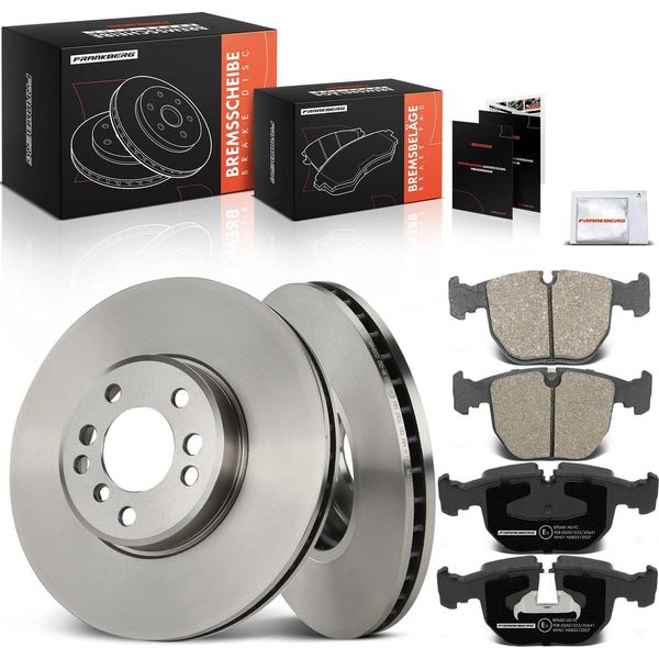 Frankberg 2X Dischi Freno 4X Pastiglie Freno Asse Anteriore Per Bmw X3 E83 X5 E53 3.0L 4.4L 2000-2011-image