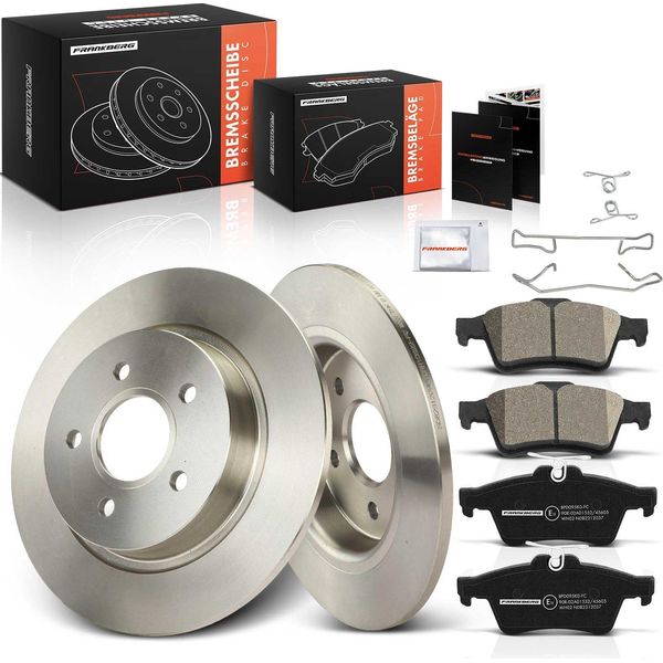 Frankberg 2X Dischi Freno 4X Pastiglie Freno Asse Posteriore Per Ford C-Max Focus Ii Turnier Volvo C30 C70 S40 V50-image