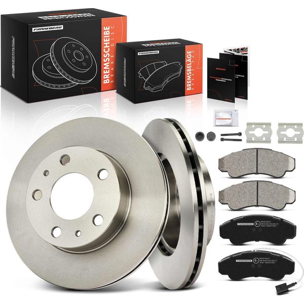 Frankberg 2X Dischi Freno 4X Pastiglie Freno Asse Anteriore Per CitroëN Jumper Fiat Ducato Peugeot Boxer-image