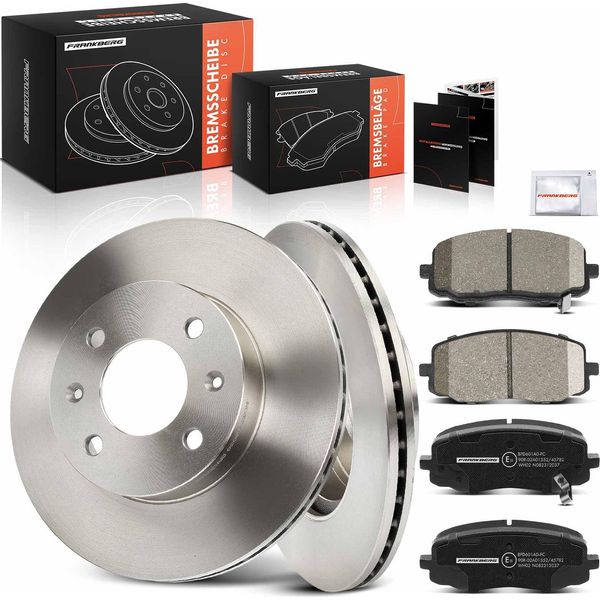 Frankberg 2X Dischi Freno 4X Pastiglie Freno Asse Anteriore Per Hyundai I10 Pa Kia Picanto Ba Sa 1.1L 1.2L 1.0L 2004-2013-image