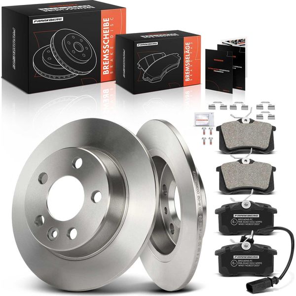 Frankberg 2X Dischi Freno 4X Pastiglie Freno Asse Posteriore Per Vw Sharan Ford Galaxy Wgr Seat Alhambra 7V8 7V9 7M6 7M8 7M9-image