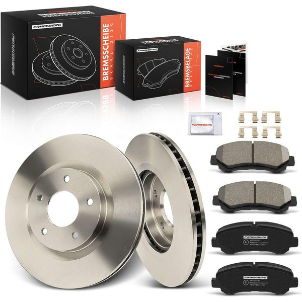 Frankberg 2X Dischi Freno 4X Pastiglie Freno Asse Anteriore Per Nissan X-Trail T31 X-Trail Van 2.0L 2.5L 2007-2014-image