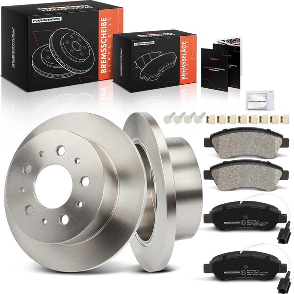 Frankberg 2X Dischi Freno 4X Pastiglie Freno Asse Posteriore Per CitroëN Jumper Fiat Ducato Peugeot Boxer-image