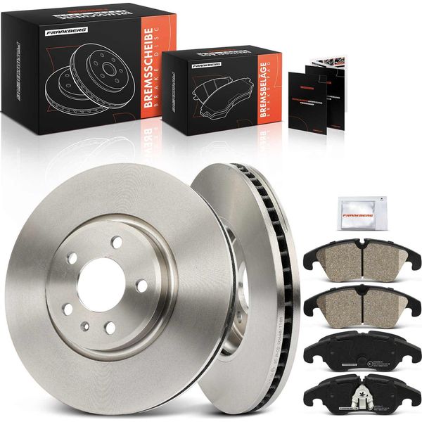 Frankberg 2X Dischi Freno 4X Pastiglie Freno Asse Anteriore Per Audi A6 4G2 4GC 4G5 4GD A7 4GA 4GF Q5 8RB-image