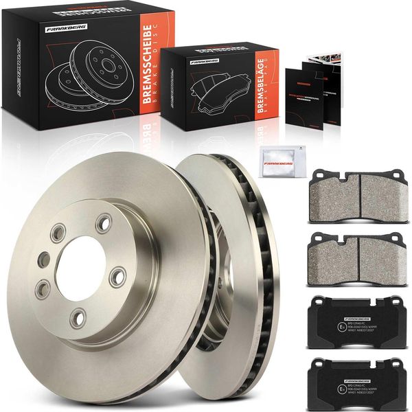 Frankberg 2X Dischi Freno 4X Pastiglie Freno Asse Anteriore Per Vw Touareg 7L6 7L7 7LA 7P5 7P6 3.0L 3.2L 3.6L 4.2L 4.1L-image
