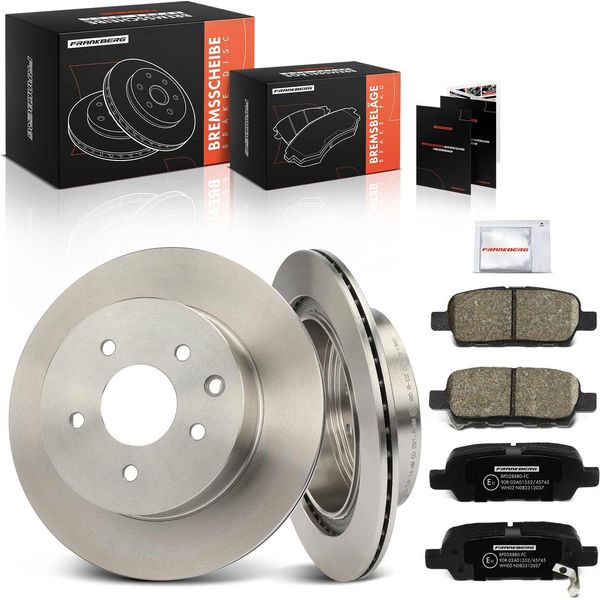 Frankberg 2X Dischi Freno 4X Pastiglie Freno Asse Posteriore Per Infiniti G Nissan Juke Leaf Qashqai +2 I Van Ii Suv Rogue-image