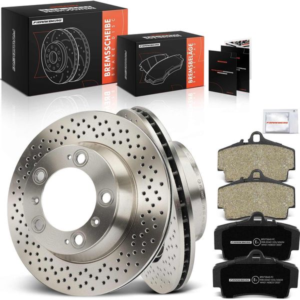 Frankberg 2X Dischi Freno 4X Pastiglie Freno Asse Posteriore Per Porsche 911 997 911 Cabriolet 911 Targa 996 997 3.6L-image