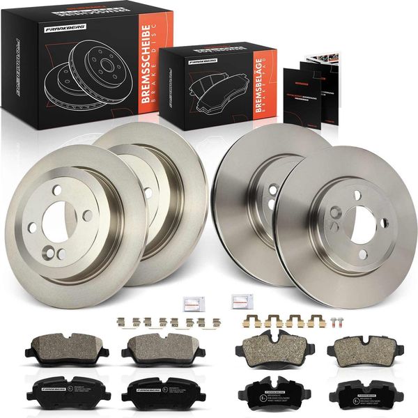Frankberg 4X Dischi Freno 8X Pastiglie Freno Asse Anteriore Asse Posteriore Per Mini Mini R56 R57 Mini Clubman R55 Mini Clubvan Mini R58 R59-image