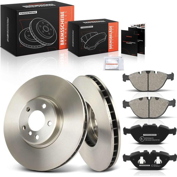 Frankberg 2X Dischi Freno 4X Pastiglie Freno Asse Anteriore Per Bmw X5 E53 4.6L 4.8L 2001-2006-image
