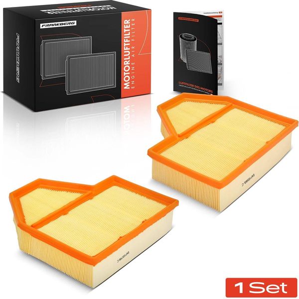 Frankberg 2X Elemento Filtrante Aria Per Bmw Serie 5 E60 E61 Serie 6 E63 E64 M5 M 5.0 2004-2010-image
