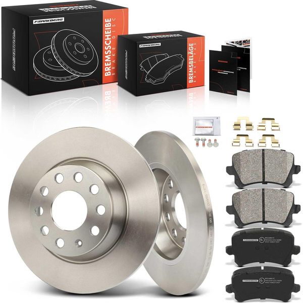 Frankberg 2X Dischi Freno 4X Pastiglie Freno Asse Posteriore Per Audi A3 Q3 Seat Alhambra Altea Xl Leon Toledo Iii Skoda-image