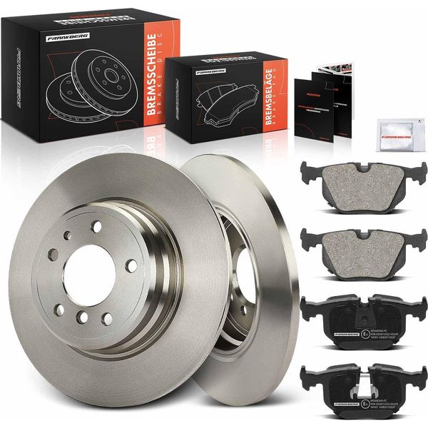 Frankberg 2X Dischi Freno 4X Pastiglie Freno Asse Posteriore Per Bmw Serie 7 E38 2.5L 2.8L 2.9L 3.0L 3.5L 4.0L 4.4L 1994-2001-image