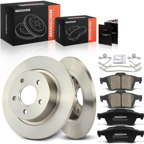 Frankberg 2X Dischi Freno 4X Pastiglie Freno Asse Posteriore Per Ford Tourneo Connect Transit Connect P65 P70 P80 1.8L-image