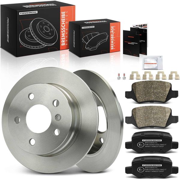 Frankberg 2X Dischi Freno 4X Pastiglie Freno Asse Posteriore Per Mercedes-Benz Classe A W169 Classe B W245 1.5L 2.0L 1.7L-image