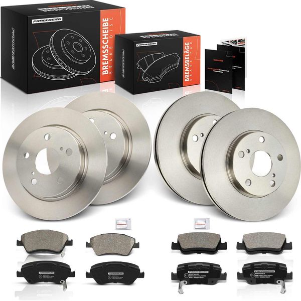 Frankberg 4X Dischi Freno 8X Pastiglie Freno Asse Anteriore Asse Posteriore Per Toyota Auris ADE15 NDE15 NRE15 ZRE15 ZZE15 E15-image
