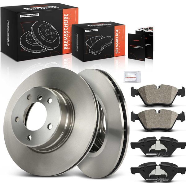 Frankberg 2X Dischi Freno 4X Pastiglie Freno Asse Anteriore Per Bmw Serie 5 E60 Serie 5 Touring E61 2.0L 2.2L 2.5L 2003-2010-image