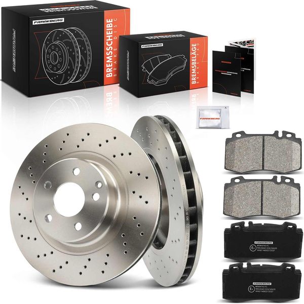Frankberg 2X Dischi Freno 4X Pastiglie Freno Asse Anteriore Per Mercedes-Benz Classe S W220 3.2L 4.0L 4.3L 5.0L 1998-2005-image