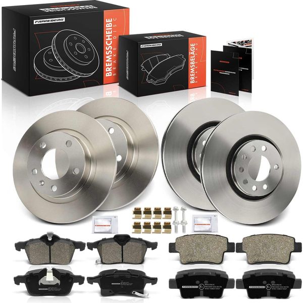 Frankberg 4X Dischi Freno 8X Pastiglie Freno Asse Anteriore Asse Posteriore Per Opel Corsa D S07 Vauxhall Corsa Mk Iii (D) L 8 1.6L-image