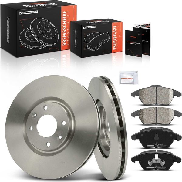 Frankberg 2X Dischi Freno 4X Pastiglie Freno Asse Anteriore Per Peugeot 208 I 3008 Mpv 308 Cc 308 I 308 Sw I-image