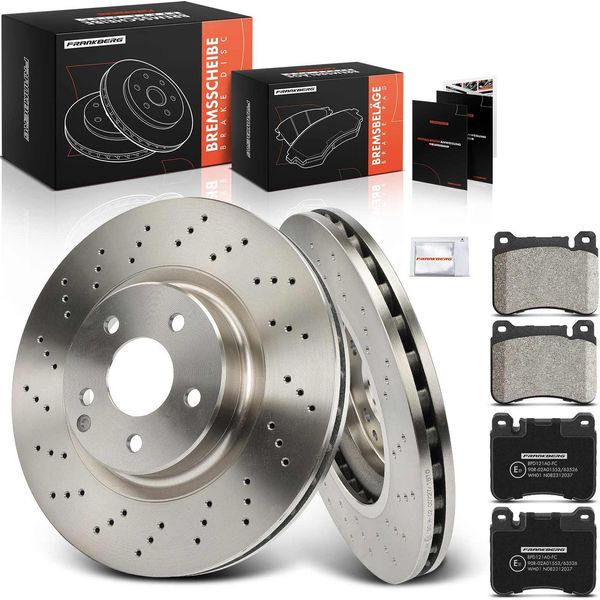 Frankberg 2X Dischi Freno 4X Pastiglie Freno Asse Anteriore Per Mercedes-Benz Classe C W203 S203 Clk C209 A209-image