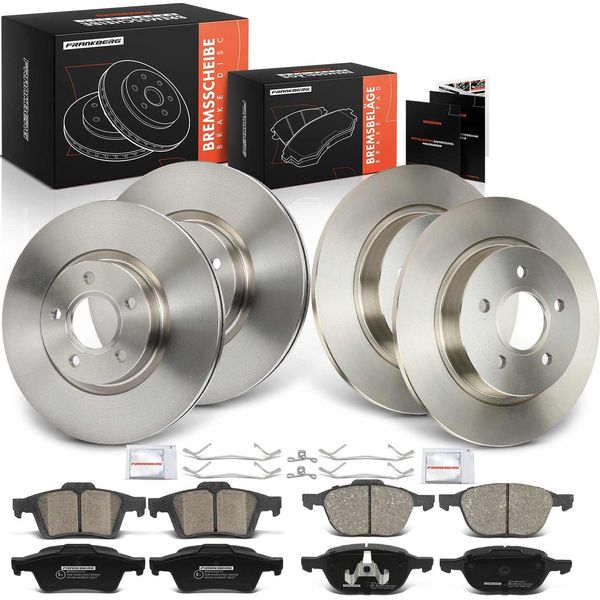 Frankberg 4X Dischi Freno 8X Pastiglie Freno Asse Anteriore Asse Posteriore Per Ford C-Max Focus Ii Turnier Volvo C30 C70 S40 V50-image