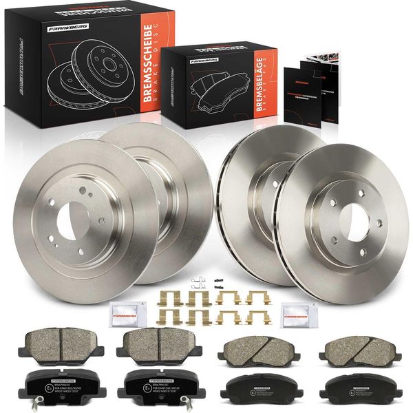 Frankberg 4X Dischi Freno 8X Pastiglie Freno Asse Anteriore Asse Posteriore Per CitroëN C4 Aircross Mitsubishi Asx Outlander Iii Peugeot-image