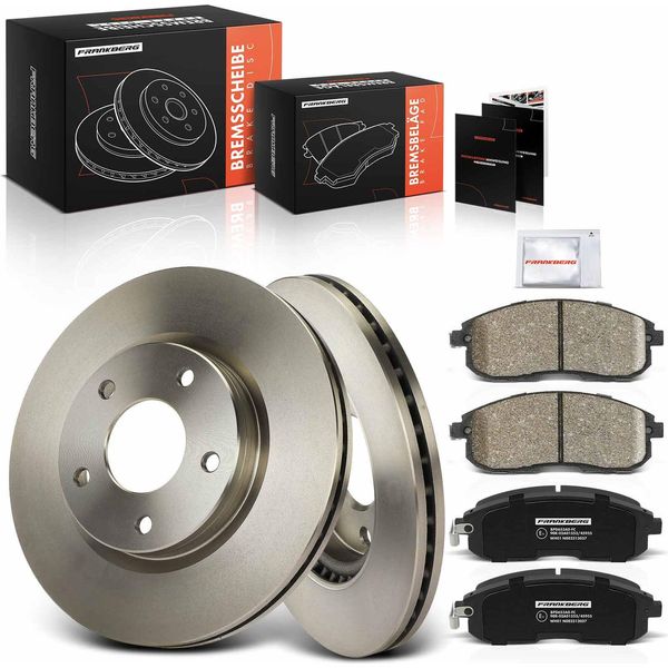 Frankberg 2X Dischi Freno 4X Pastiglie Freno Asse Anteriore Per Nissan Juke F15 Pulsar Hatchback C13 1.2L 1.5L 1.6L-image