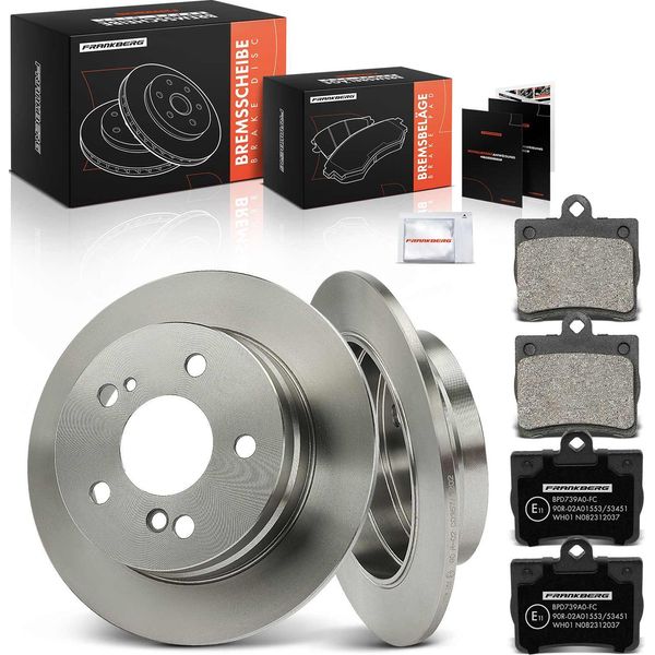 Frankberg 2X Dischi Freno 4X Pastiglie Freno Asse Posteriore Per Mercedes-Benz Classe C W202 1.8L 2.0L 2.2L 2.3L 2.5L-image