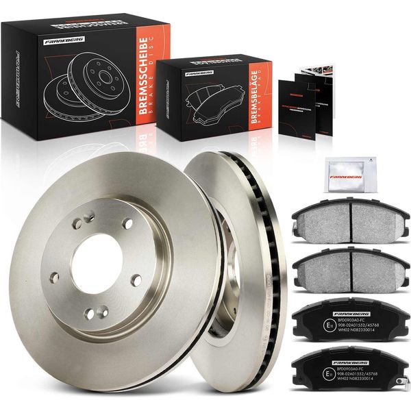 Frankberg 2X Dischi Freno 4X Pastiglie Freno Asse Anteriore Per Hyundai Santa Fé I Sm Trajet Fo 2.0L 2.4L 2.7L 2000-2008-image
