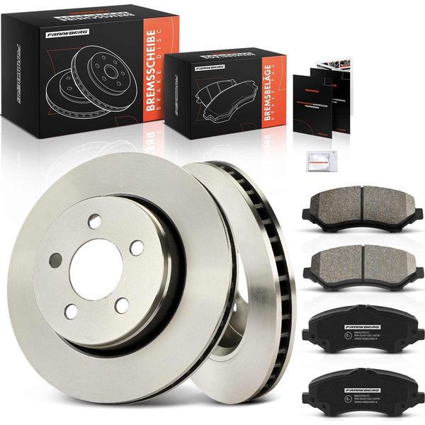 Frankberg 2X Dischi Freno 4X Pastiglie Freno Asse Anteriore Per Dodge Nitro Nitro Van Ka Jeep Cherokee Kk 2.8L 3.7L 4.0L-image