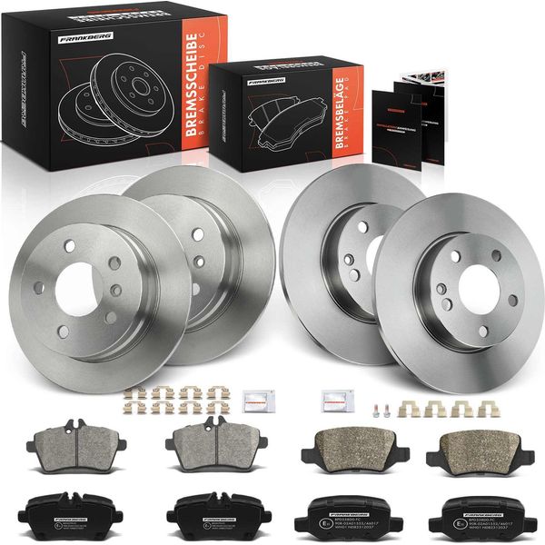 Frankberg 4X Dischi Freno 8X Pastiglie Freno Asse Anteriore Asse Posteriore Per Mercedes-Benz Classe A W169 1.5L 2.0L 2004-2012-image