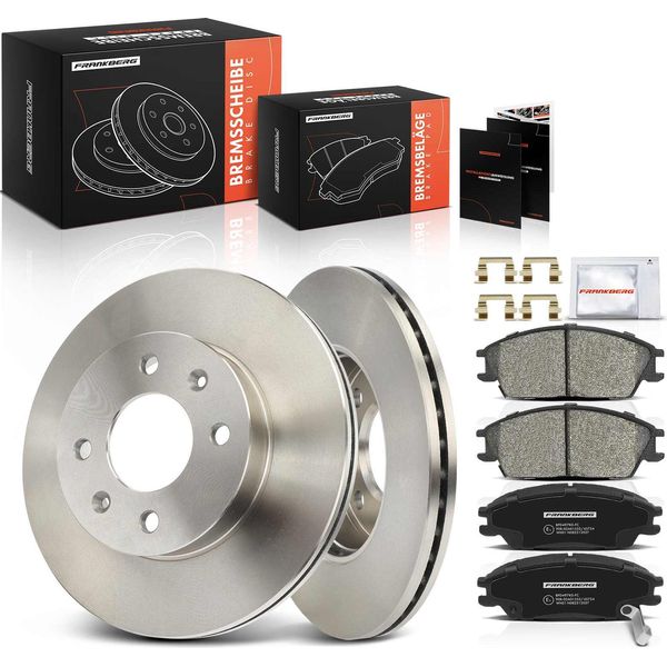 Frankberg 2X Dischi Freno 4X Pastiglie Freno Asse Anteriore Per Hyundai Getz Tb 1.1L 1.3L 1.4L 1.5L 1.6L 2002-2010-image